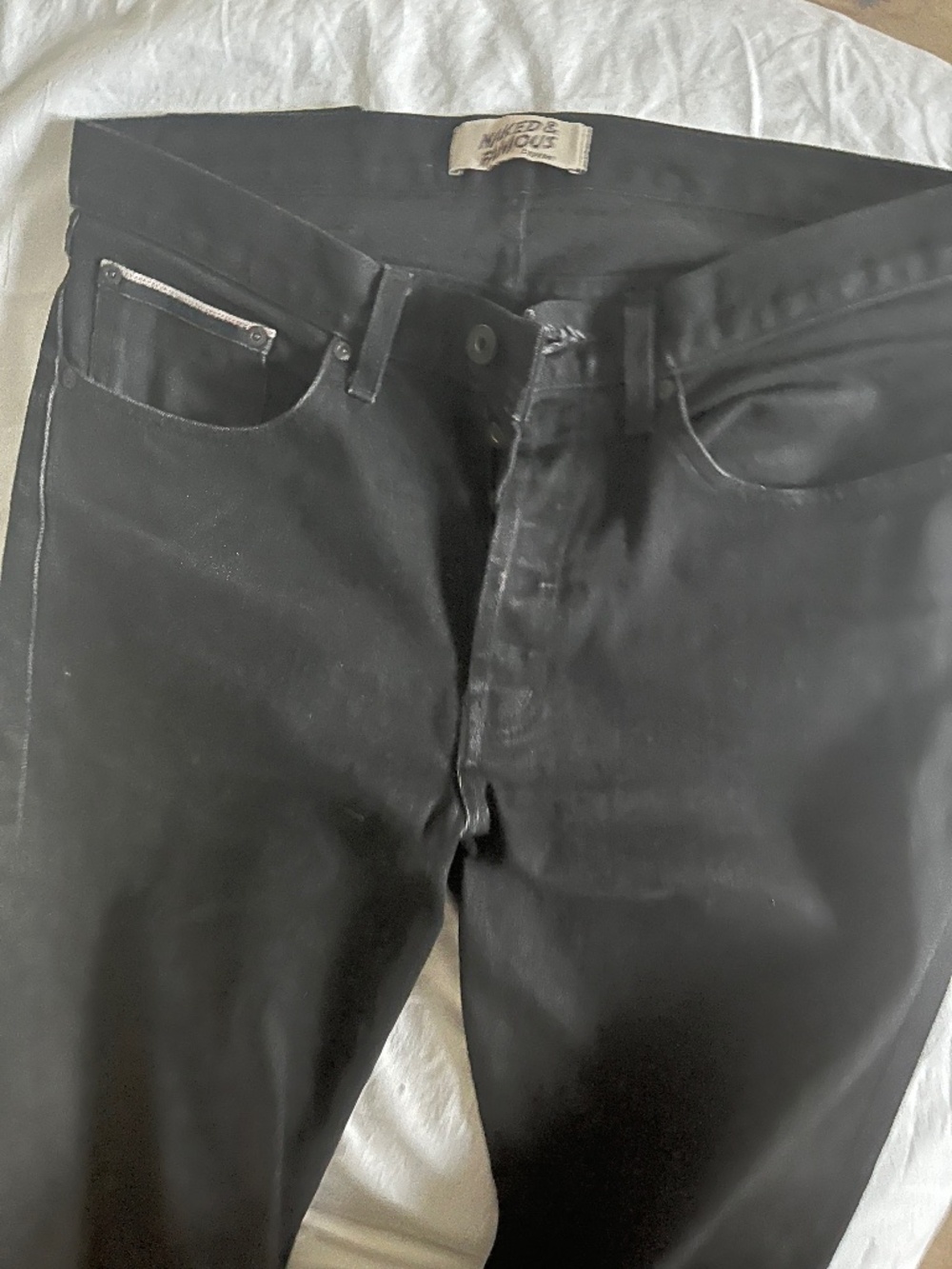 Naked and Famous True Guy - Black Cobra Stretch size 32